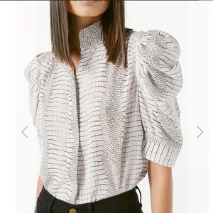 FRAME GILLIAN TOP IN BLANC MULTI